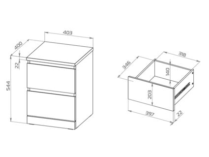 Тумба Гуд Лакк Варма 2 белая 40х54