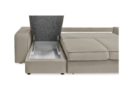 Диван Фиеста Мебель Монако с оттоманкой велюр Vivaldi 04 кремовый