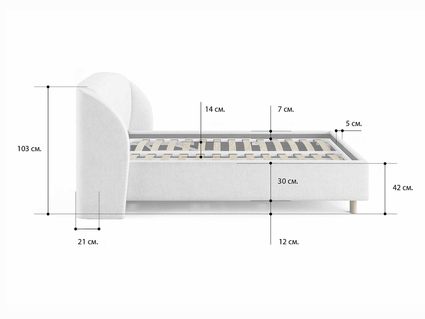 Кровать Сонум Valencia Экокожа Белый (с подъемным механизмом) 200х200