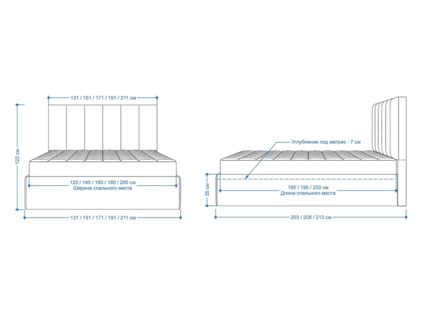 Кровать Lonax Милана велюр Dolly-3 180х195