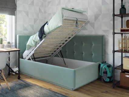 Кровать Nuvola Sabina угловая Velutto 14 (с подъемным механизмом) 200х190