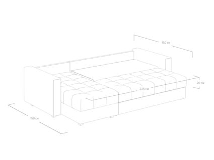 Диван Сонум Megapolis угловой Рогожка мокко Длина 260 см