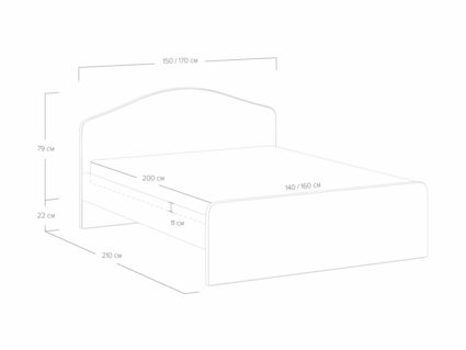 Кровать Сонум Emma Микровелюр белый 140х200