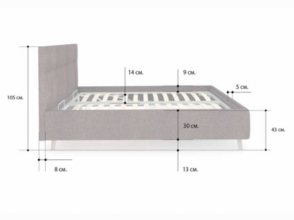 Кровать Сонум Bella Кашемир Синий 90х190