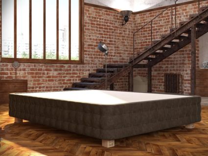 Кровать Mr.Mattress Twin Box экокожа Brown 90х195