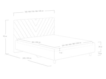 Кровать Сонум Vivien Микровелюр кремовый (с подъемным механизмом) 120х190