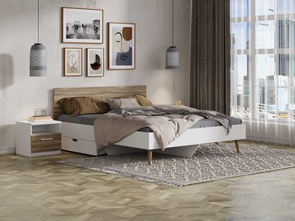 Кровать Сонум Ines Ясень анкор + белый 200х190