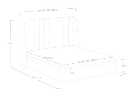Кровать Сонум Samanta Рогожка Деним (с подъемным механизмом) 140х190