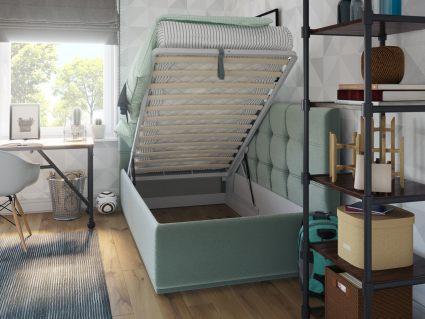 Кровать Nuvola Sabina угловая Velutto 14 (с подъемным механизмом) 200х190