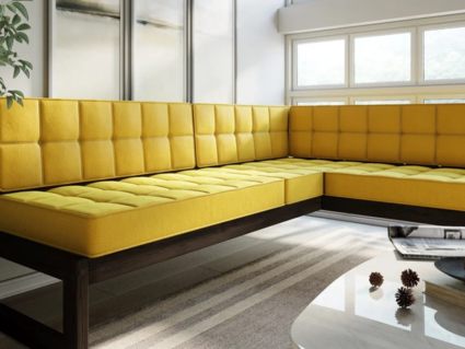 Диван Арско Сега угловой трехместный жёлтый