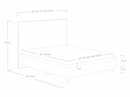 Кровать Сонум Eveline Рогожка Графит (с подъемным механизмом) 80х190