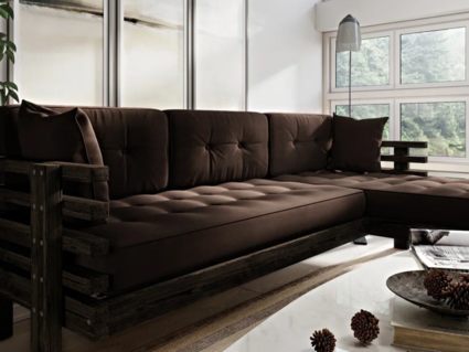 Диван Арско Стоун угловой трехместный коричневый Длина 218 см
