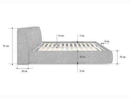 Кровать Сонум Altea Кашемир Горчичный (с подъемным механизмом) 160х190