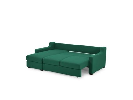 Диван Фиеста Мебель Непал с оттоманкой велюр Vivaldi 11 темно-зеленый