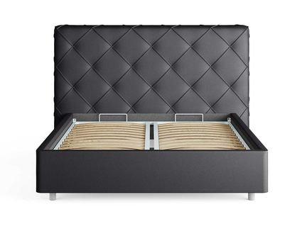 Кровать Сонум Manhattan Экокожа Коричневый (с основанием) 180х200