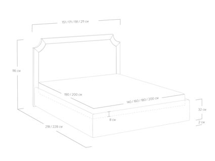 Кровать Сонум Eliot Рогожка Графит 180х200