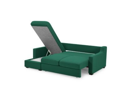 Диван Фиеста Мебель Непал с оттоманкой велюр Vivaldi 11 темно-зеленый