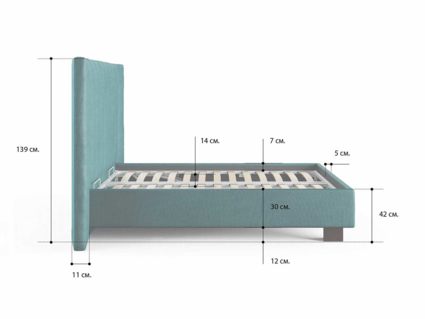 Кровать Сонум Barbara Кашемир Светло-серый 140х190